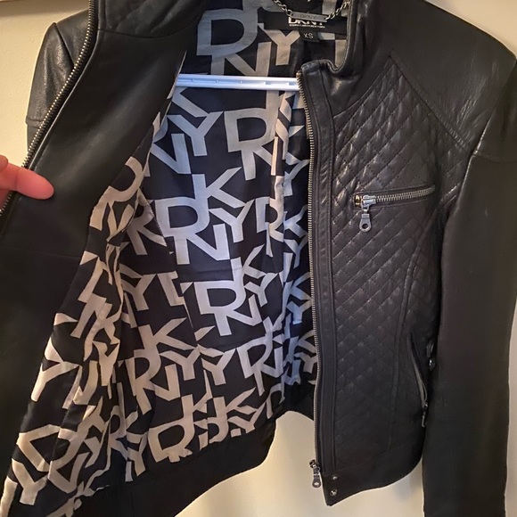 DKNY Soft Genuine Leather Jacket - Picture 2 of 4